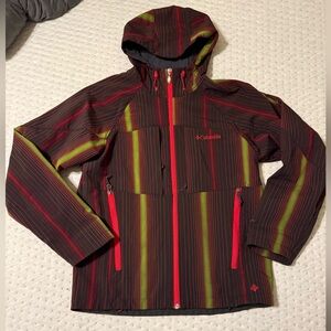 Columbia Striped Jacket with Hood. Warm and super soft on the inside Size M